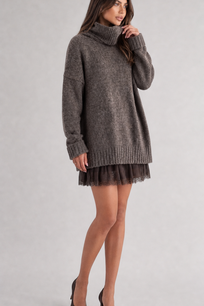 Conjunto feminino Suéter e Vestido com Renda – Apolline | VIEUX imagem 3