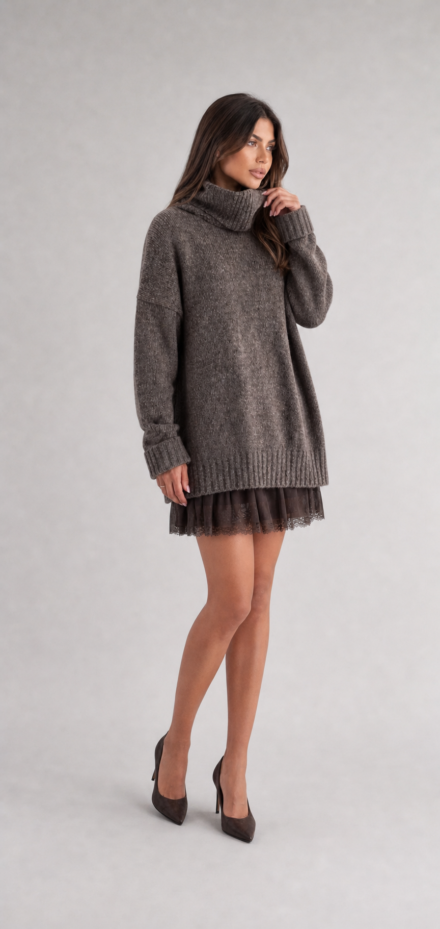 Conjunto feminino Suéter e Vestido com Renda – Apolline | VIEUX imagem 3