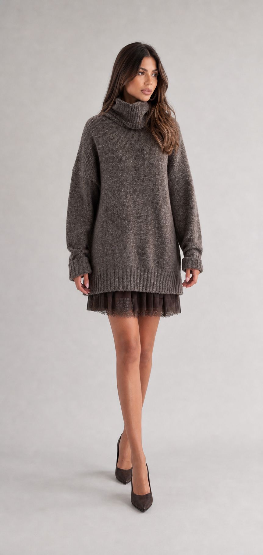 Conjunto feminino Suéter e Vestido com Renda – Apolline | VIEUX imagem 4