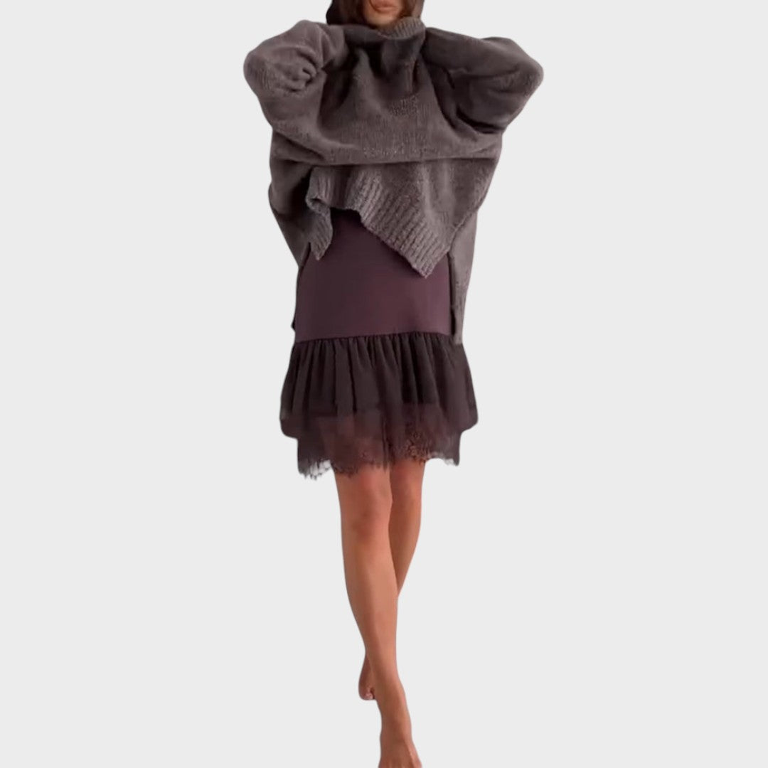 Conjunto feminino Apolline com suéter e vestido – imagem original 3