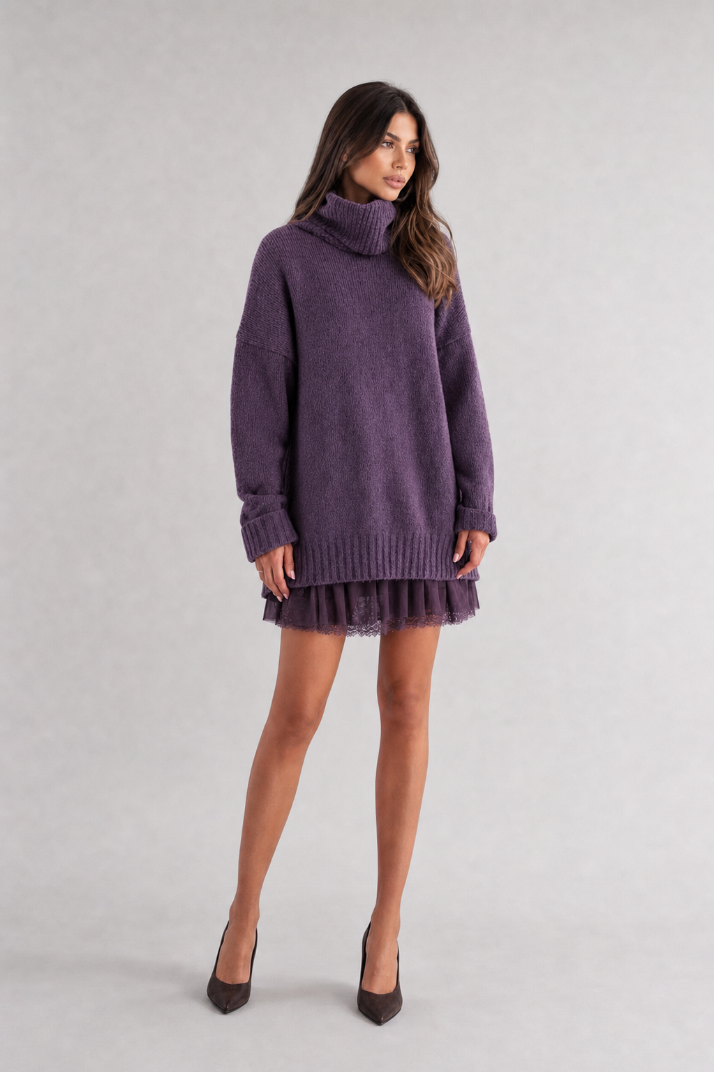 Conjunto feminino Apolline roxo – vista frontal