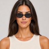 Óculos Béryl preto com lente solar na modelo VIEUX – frontal
