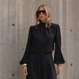 Blusa Feminina de Alfaiataria com Mangas Bufantes – Bérangère | VIEUX | preto | imagem 1