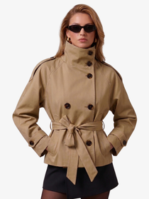 Casaco trench coat curto feminino Léontine – imagem original 1