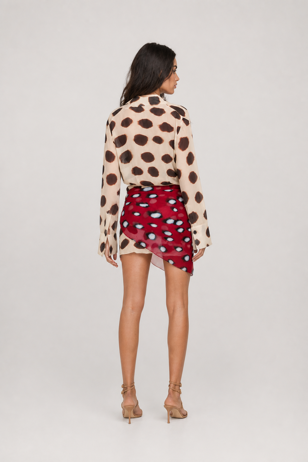 Vestido Curto Chemise Animal Print Azénor VIEUX – vista posterior
