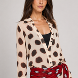 Vestido Curto Chemise Animal Print Azénor VIEUX – gola e botões