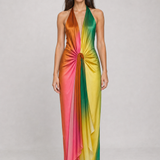 Vestido Longo Ombré Multicolor Isabeau VIEUX – vista frontal