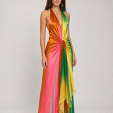 Vestido Longo Ombré Multicolor Isabeau VIEUX – vista diagonal