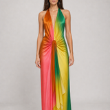 Vestido Longo Ombré Multicolor Isabeau VIEUX – frontal alternativa