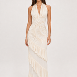 Vestido Longo Champanhe Ysée VIEUX – vista frontal