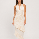 Vestido Longo Champanhe Ysée VIEUX – detalhe editorial