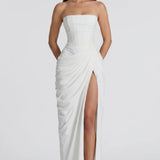 Vestido longo Ysé - branco costas