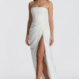 Vestido longo Ysé - branco detalhe