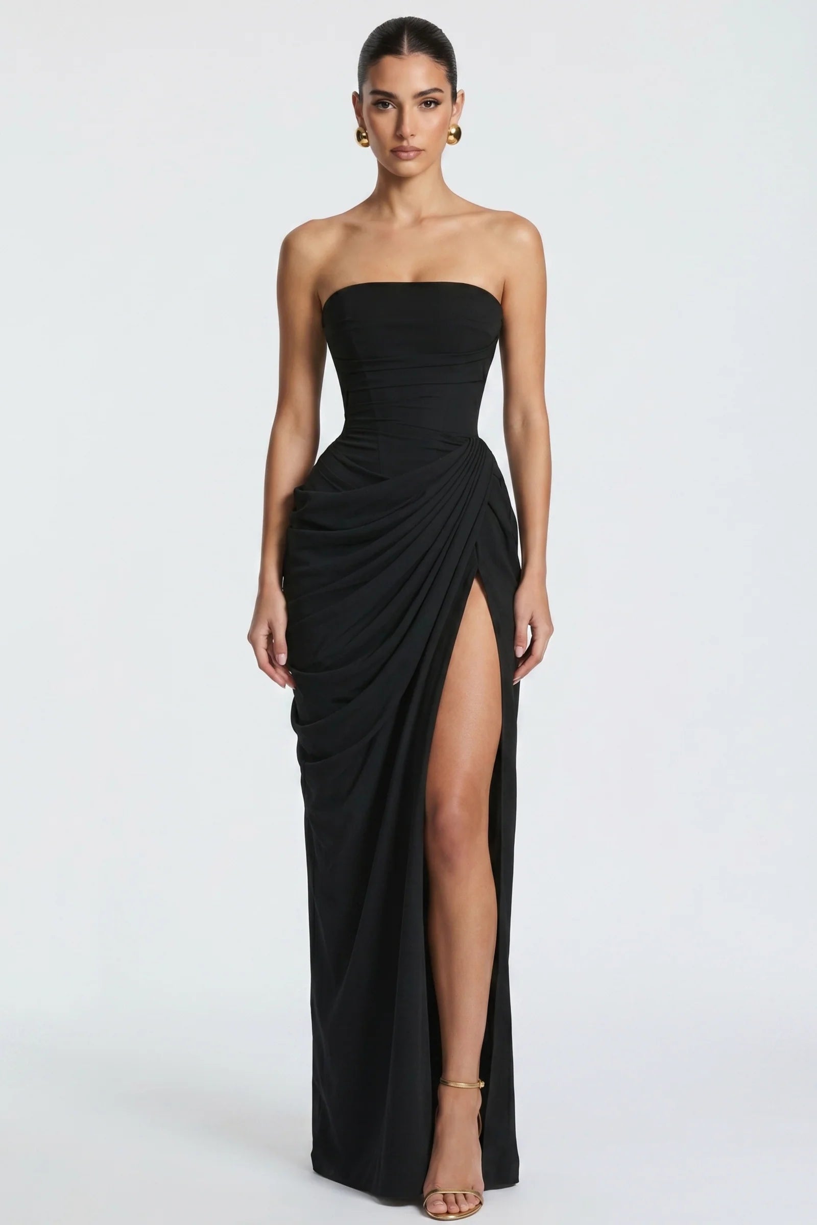 Vestido longo Ysé - preto costas