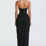 Vestido longo Ysé - preto detalhe
