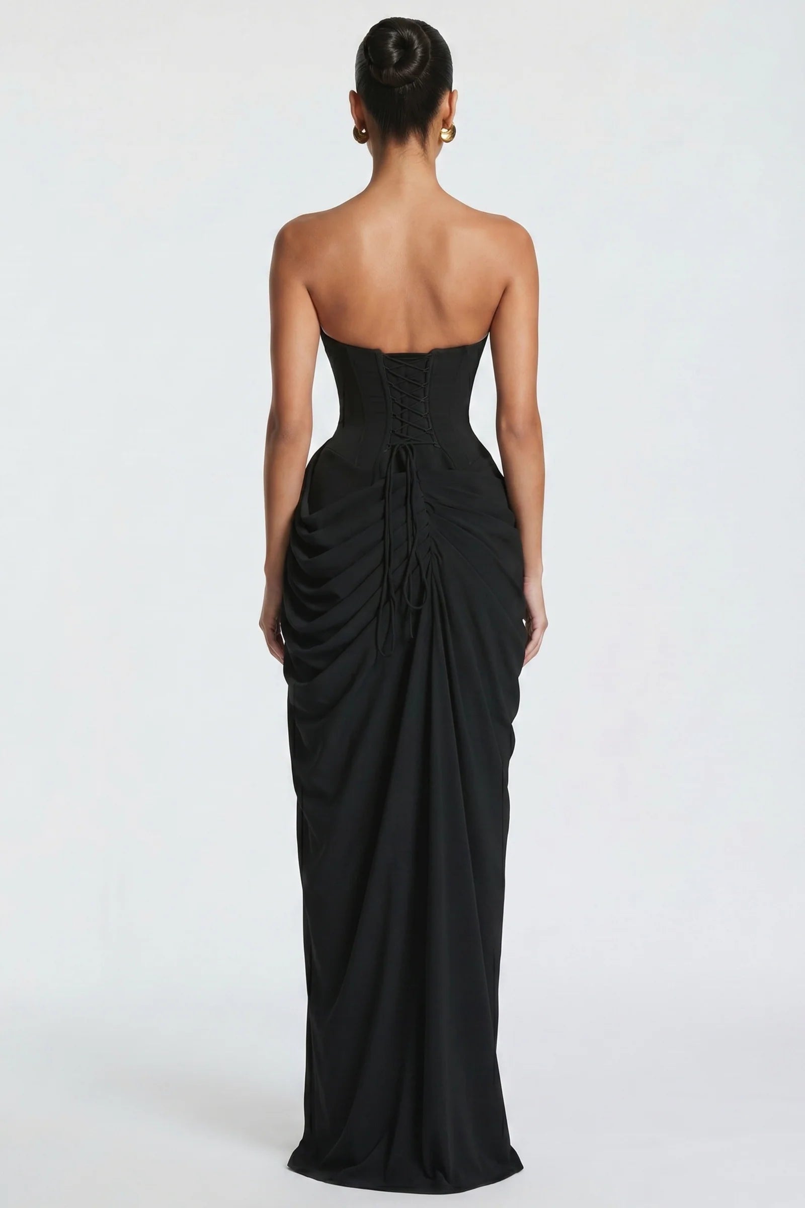 Vestido longo Ysé - preto detalhe