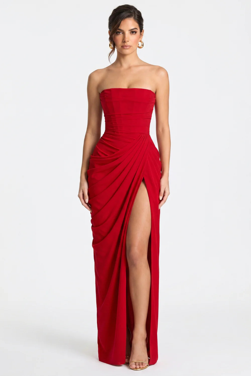 Vestido longo Ysé - vermelho costas