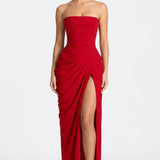 Vestido longo Ysé - vermelho costas