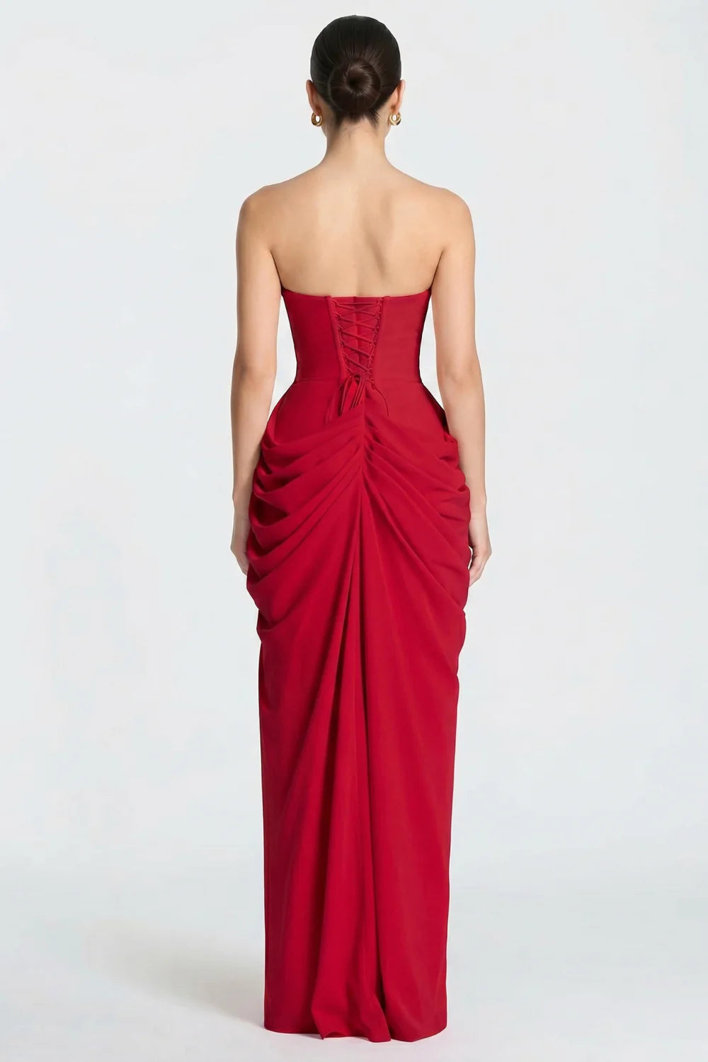 Vestido longo Ysé - vermelho detalhe