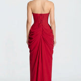 Vestido longo Ysé - vermelho detalhe