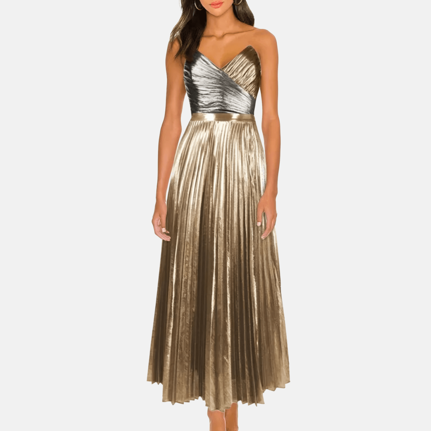 Body Feminino Metálico com Decote Transpassado Dourado e Prateado – Nuit Éclair - VIEUX OFICIAL