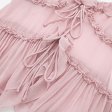 Blusa Preta em Chiffon Transparente com Alças Finas e Babados – Cécélia VIEUX OFICIAL