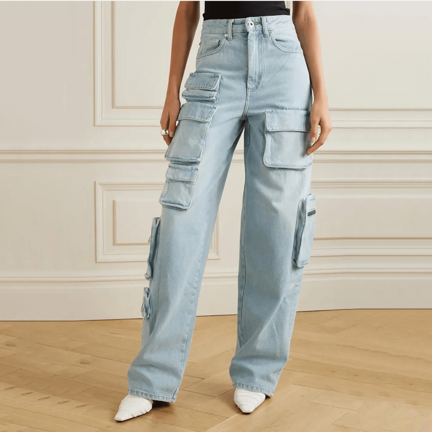 Calça Cargo Jeans Feminina com Bolsos Utilitários e Modelagem Reta – Bureau - VIEUX OFICIAL