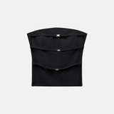 Top Tomara que Caia Preto com Tiras nas Costas – Helene - VIEUX OFICIAL