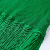Vestido Longo de Festa com Franjas em Camadas e Alças Finas – Pampelonne - VIEUX OFICIAL